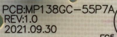 FUENTE DE PODER PARA TV LG / NUMERO DE PARTE MP138GC-55P7B / MP138GC-55P7A / MP138GC-55P7AREV;1.0 / PANEL BOEI650WQ1QF7D / MODELO 65UQ7570PUJ / 65UQ7570PUJ.CUSFBH - Imagen 3